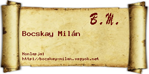 Bocskay Milán névjegykártya
