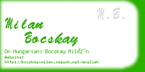 milan bocskay business card